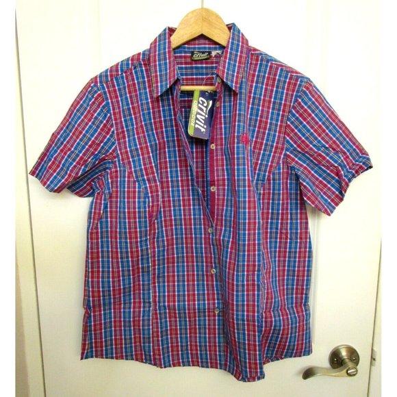 Crivit Outdoor Ladies' Performance Top - Large (Eur L 44/46) Blue Plaid NewWTags - Picture 1 of 10